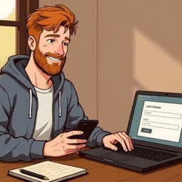 A person practising Polish B1 sample exam tests online on a laptop